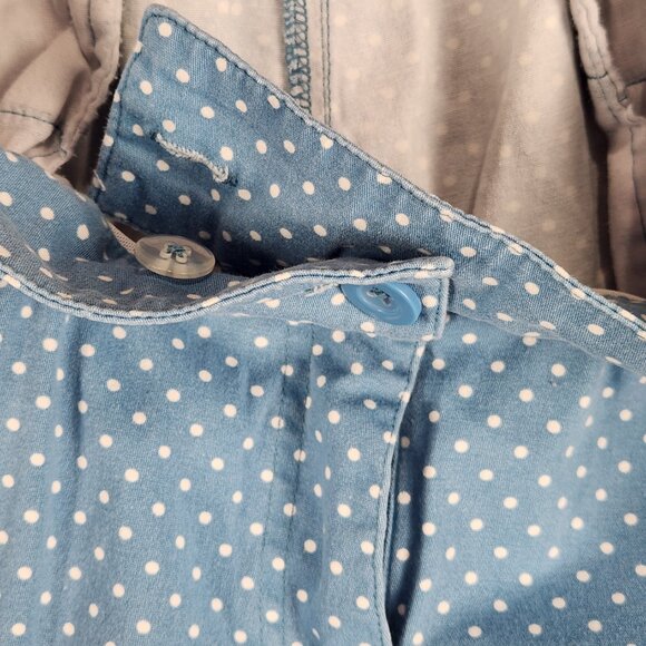 Woman Within Plus Size Blue Polka Dot Denim Jeans Sz 22W Elastic Waist Casual - Picture 11 of 11